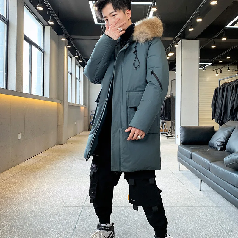 

Down Jacket Men Winter New Trendy Handsome Young Thickening Casual Hooded Coat Clothes