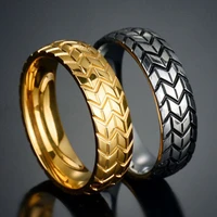 fashion gold silver color cool motorcycle tire rings punk hip hop biker men women rings accessories party nightclub jewelry gift