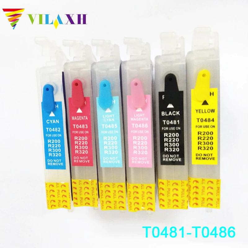 Чернильный картридж Vilaxh T0481 сменный для Epson Stylus Photo R200 R220 R300 R300M R320 R340 RX500 RX600 RX620