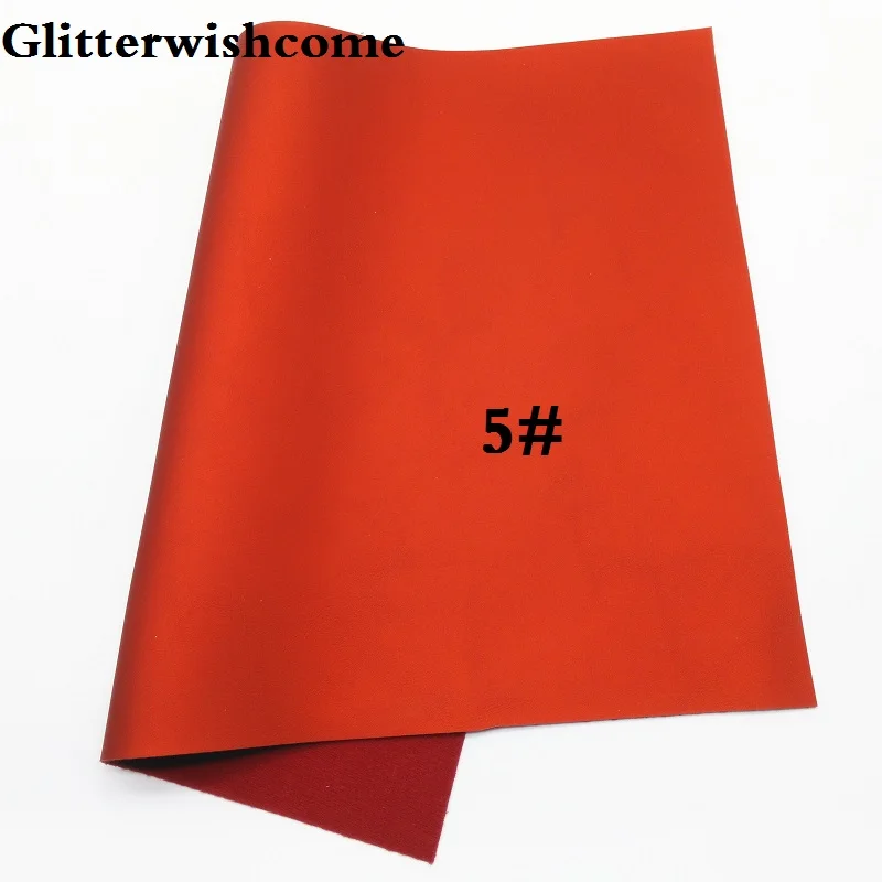5 Glitterwishcome 30X134 см мини рулон синтетическая кожа, Флуо металлик гладкая кожа ткань винил для луков, GM015A - Цвет: 5