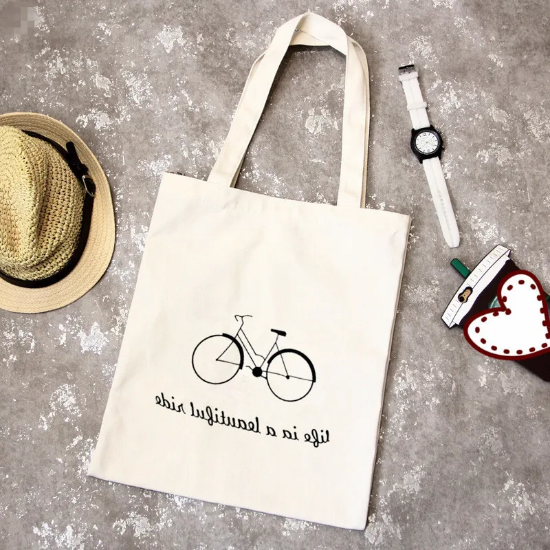 Портативная Холщовая Сумка для покупок Классическая однотонная вместительная