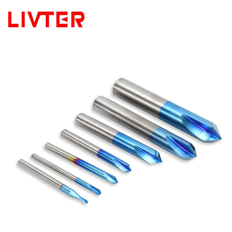 LIVTER Вольфрамовая сталь карбид нож для снятия фаски 2 канавки 90 градусов снятие