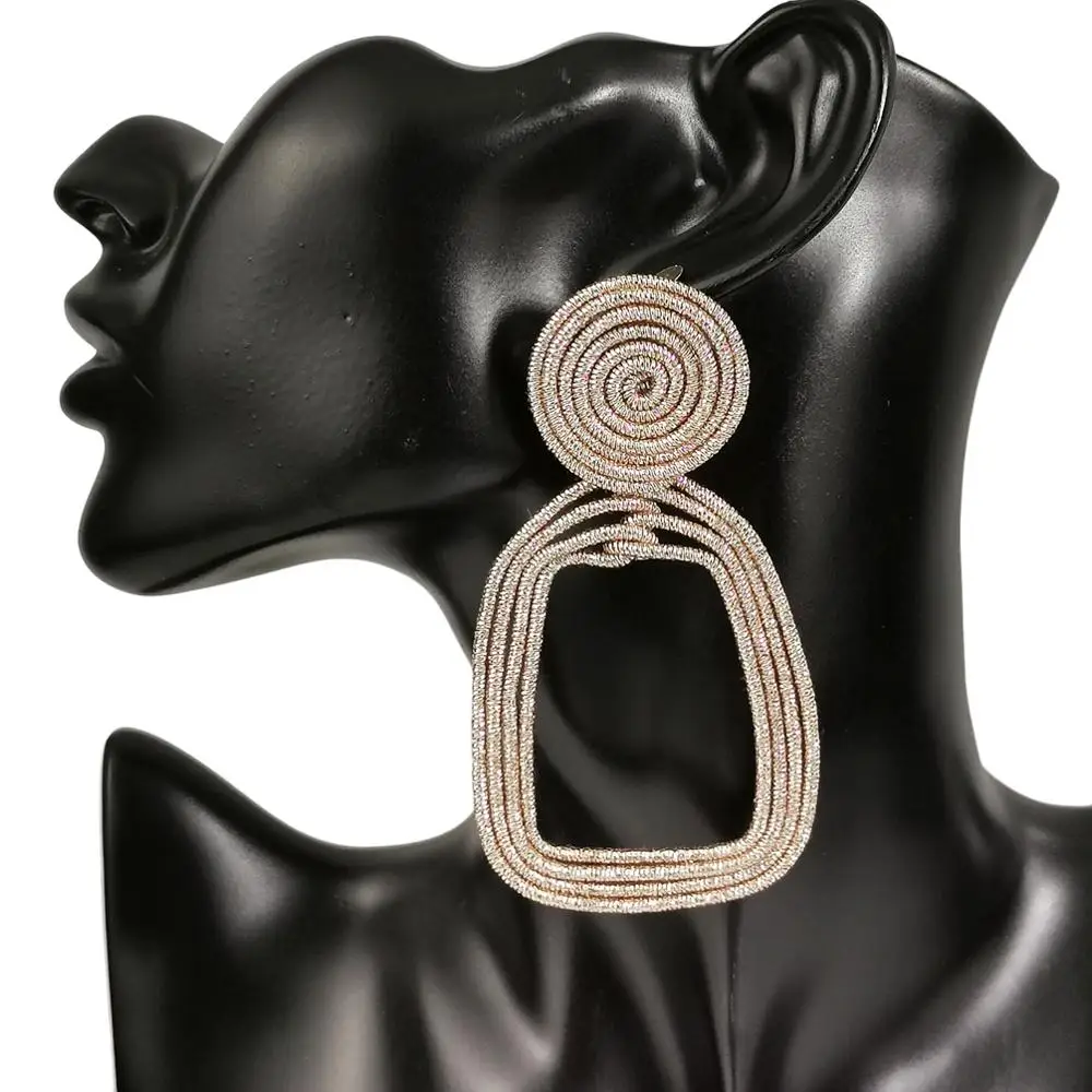 MANILAI брендовые Модные металлические спиральные выдолбленные Висячие серьги для