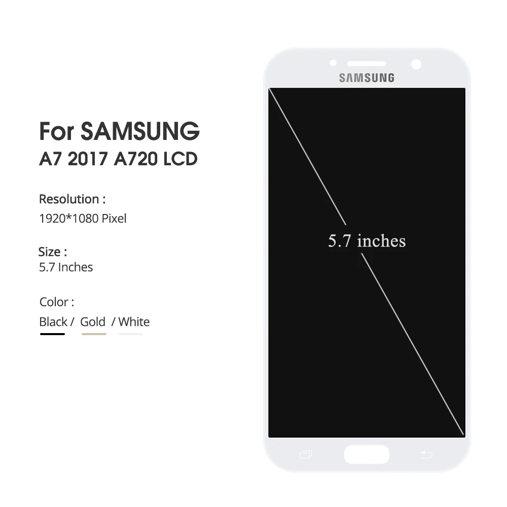 A720F LCD for Samsung Galaxy A7 2017 SM-A720F A720 Display Touch Screen Digitizer Assembly Lcd | Мобильные телефоны и