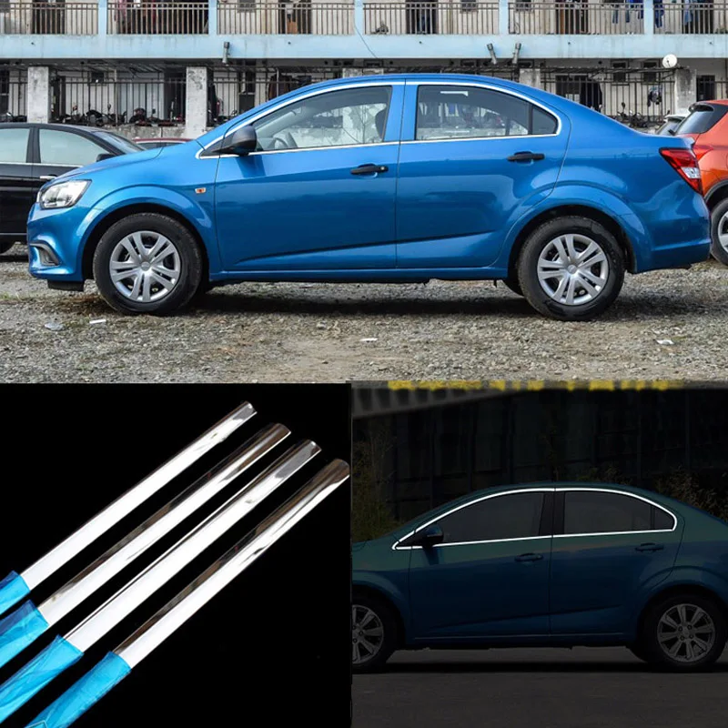 

16 шт., молдинговая Накладка на порог двери и окна из нержавеющей стали для Chevrolet Aveo