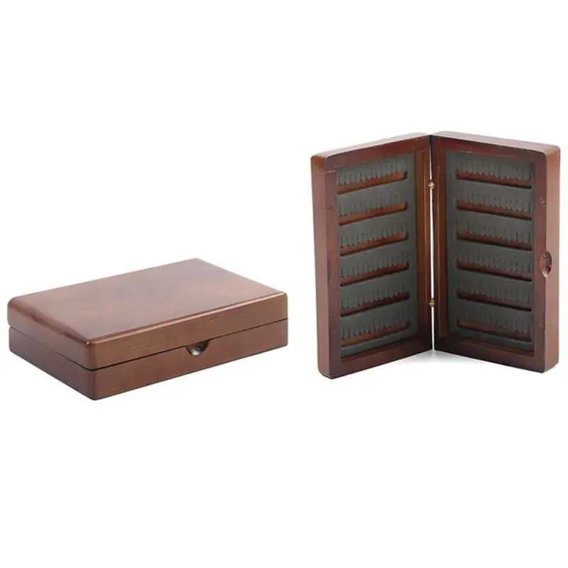 Деревянный ящик для ловли нахлыстом портативный двухсторонний щелевой