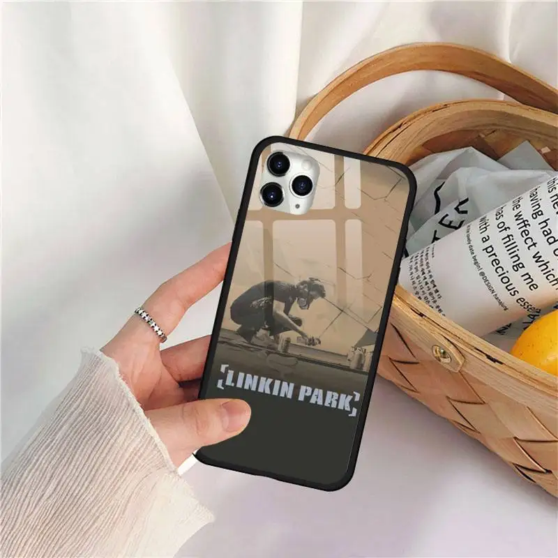 

linkin Rock and park Phone Case Tempered glass For iphone 11 12 PRO MAX X XS XR 5C 6 6S 7 8 plus