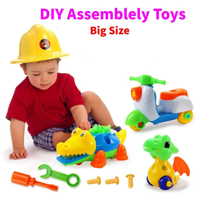 3D мультфильм животных DIY сборки детские головоломки игрушки пластиковые