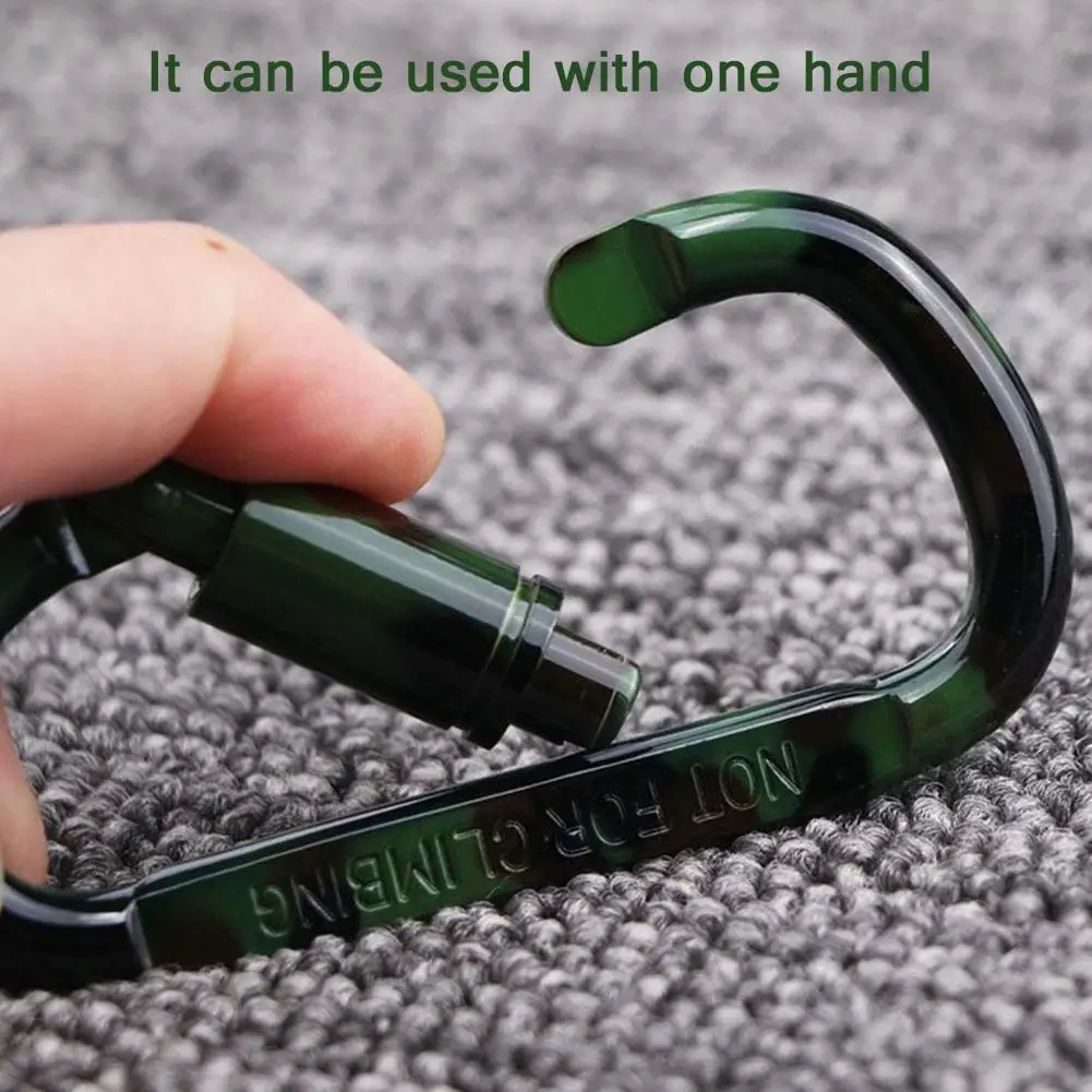 

1pc D-Shaped Aluminum Alloy Carabiner Mutlifucntional Keychain Mountain Climbing Accessories Camouflage For Outdoor Activities