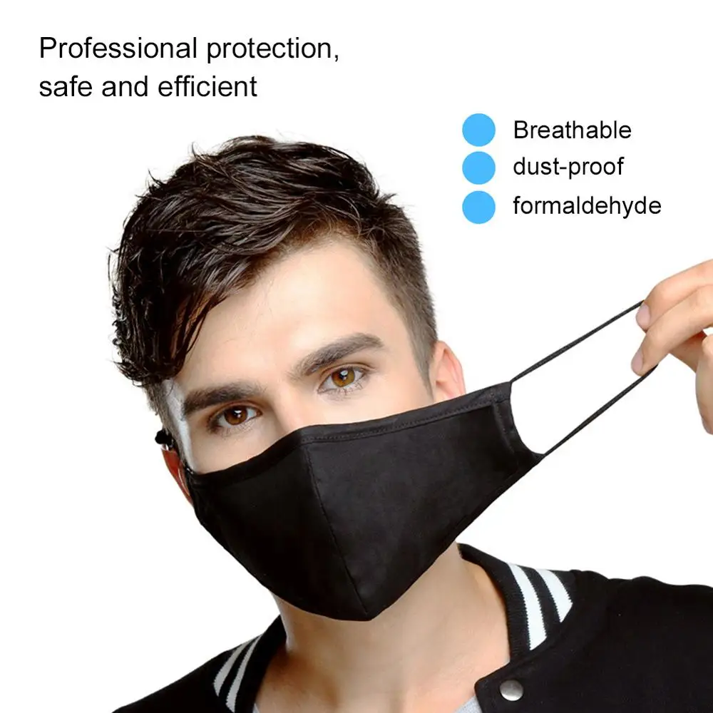 Взрослые PM2.5 4-Слои Анти-пыль маска для лица с мелтблаун ткани Моющиеся