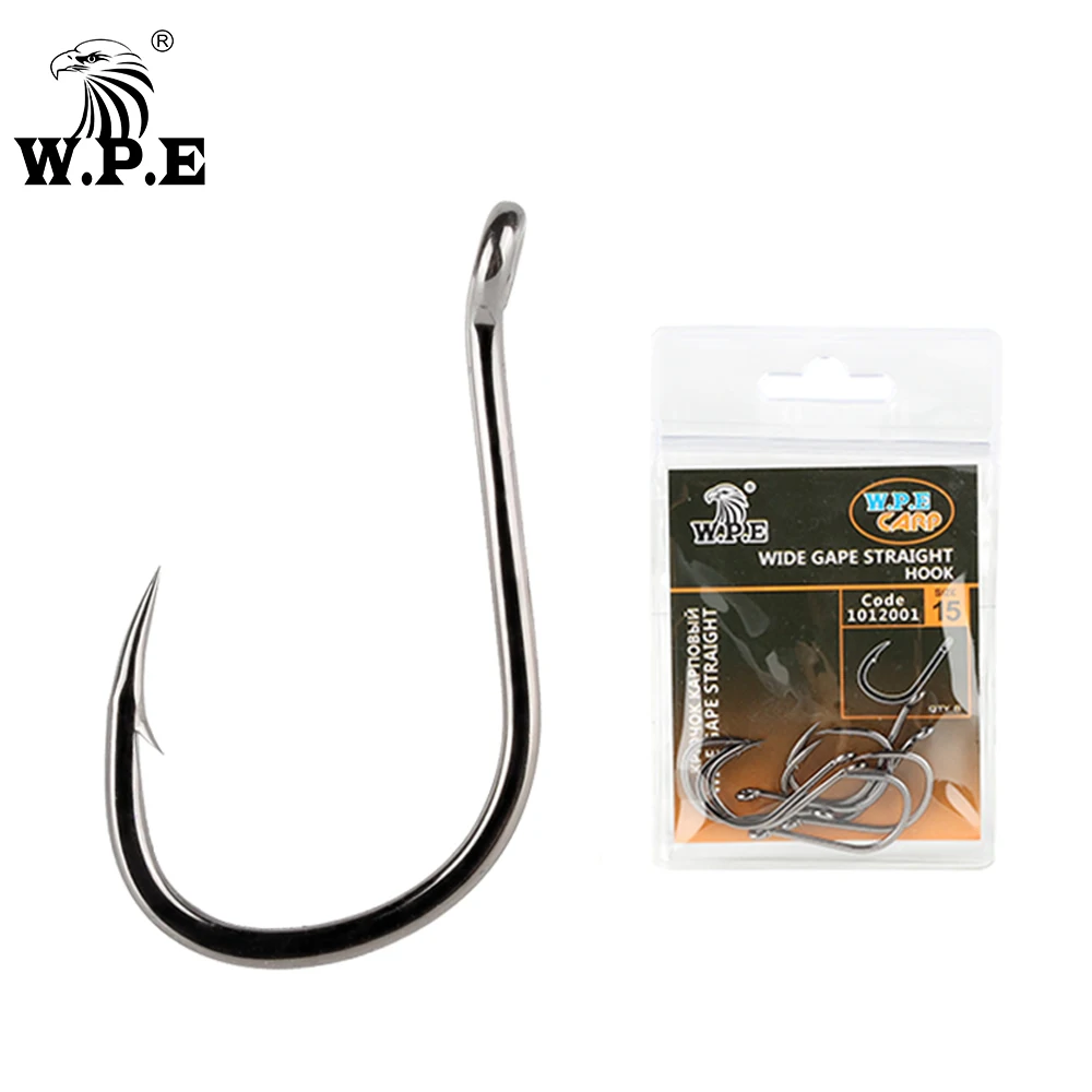 

W.P.E Fishing Hooks BKK 1Pack high-carbon steel barbed hook 8#-15# Single Circle Fishhook Carp Fly fishing accessories goods