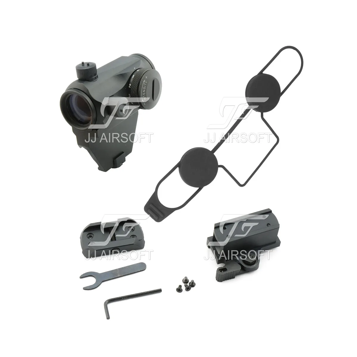 JJ Airsoft Micro 1x24 красная точка с Killflash / Kill Flash стандартное Крепление QD переходное