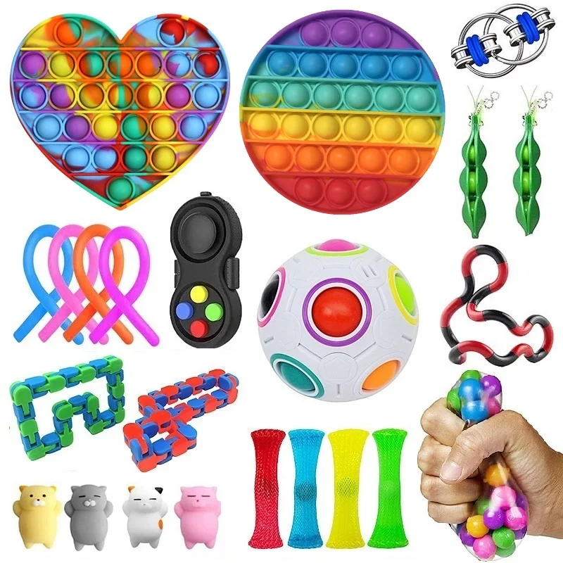 

Fidget Toys Pack Anti Stress Toy Set Marble Relief Gift for Adults Girl Children Sensory Antistress Relief Figet Toys Box