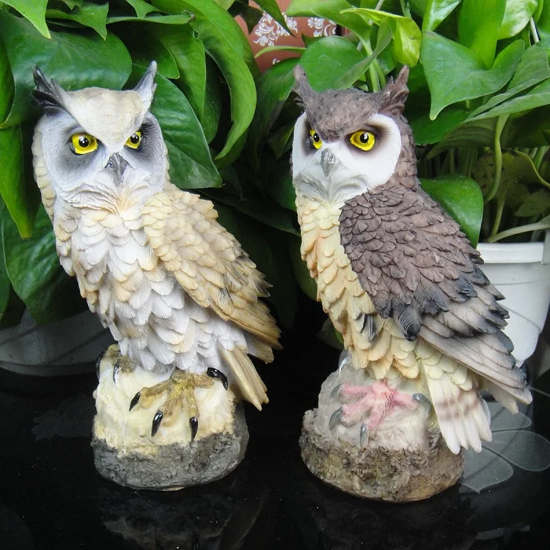 

Simulation owl resin ornaments sculpture landscape craft model home garden Desktop window Decoration gardening gift p1400