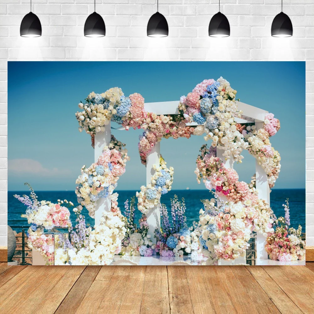 Свадебный фон для фотосъемки цветы стена Романтическая любовь церемония
