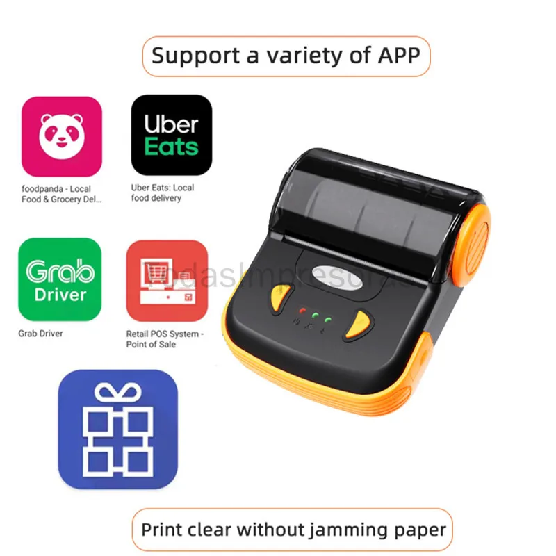 

HQ DC12V 80mm Portable Mini Receipt Printer Wireless Mobile Phone Thermal Printer POS Bill Bluetooth-Compatible Phones Computers