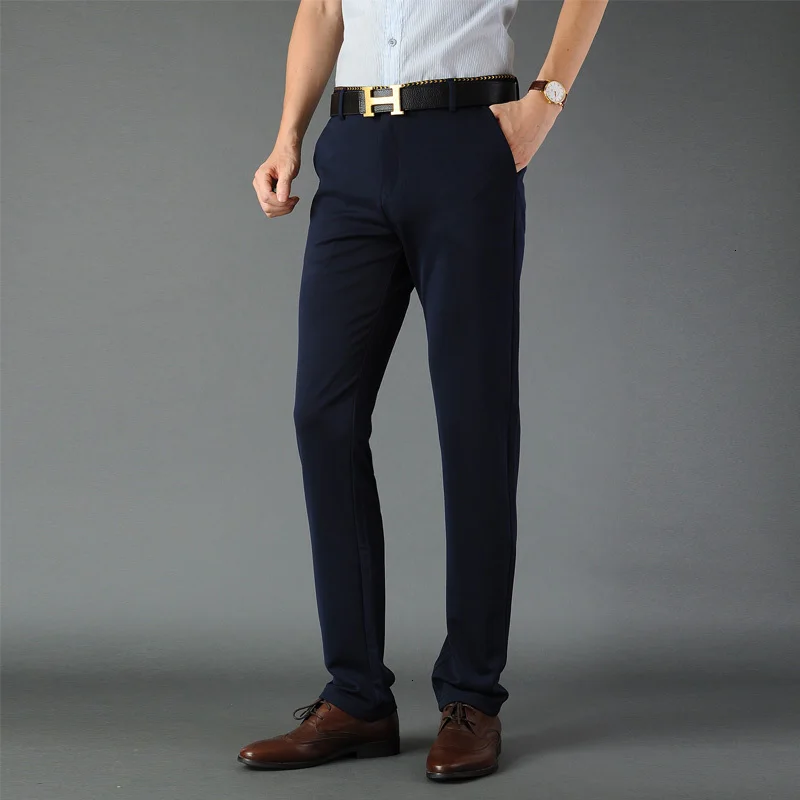 Весенне-осенние модные облегающие повседневные штаны мужские брюки прямое