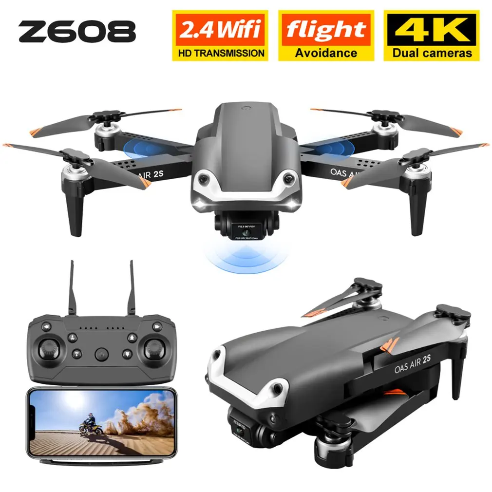 

2021 New Z608 Drone 4K HD Drone Dual Camera Obstacle Avoidance FPV WiFi Real-Time Transmission Foldable Quadcopter RC Dron Toy