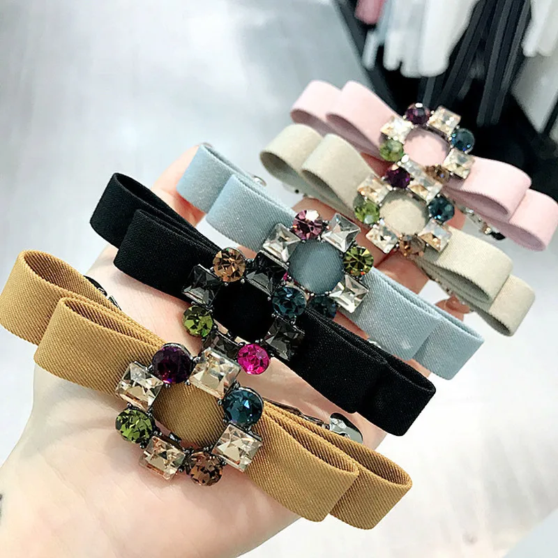 Корейский простой держатель для хвоста головной убор девочки бант Кристалл