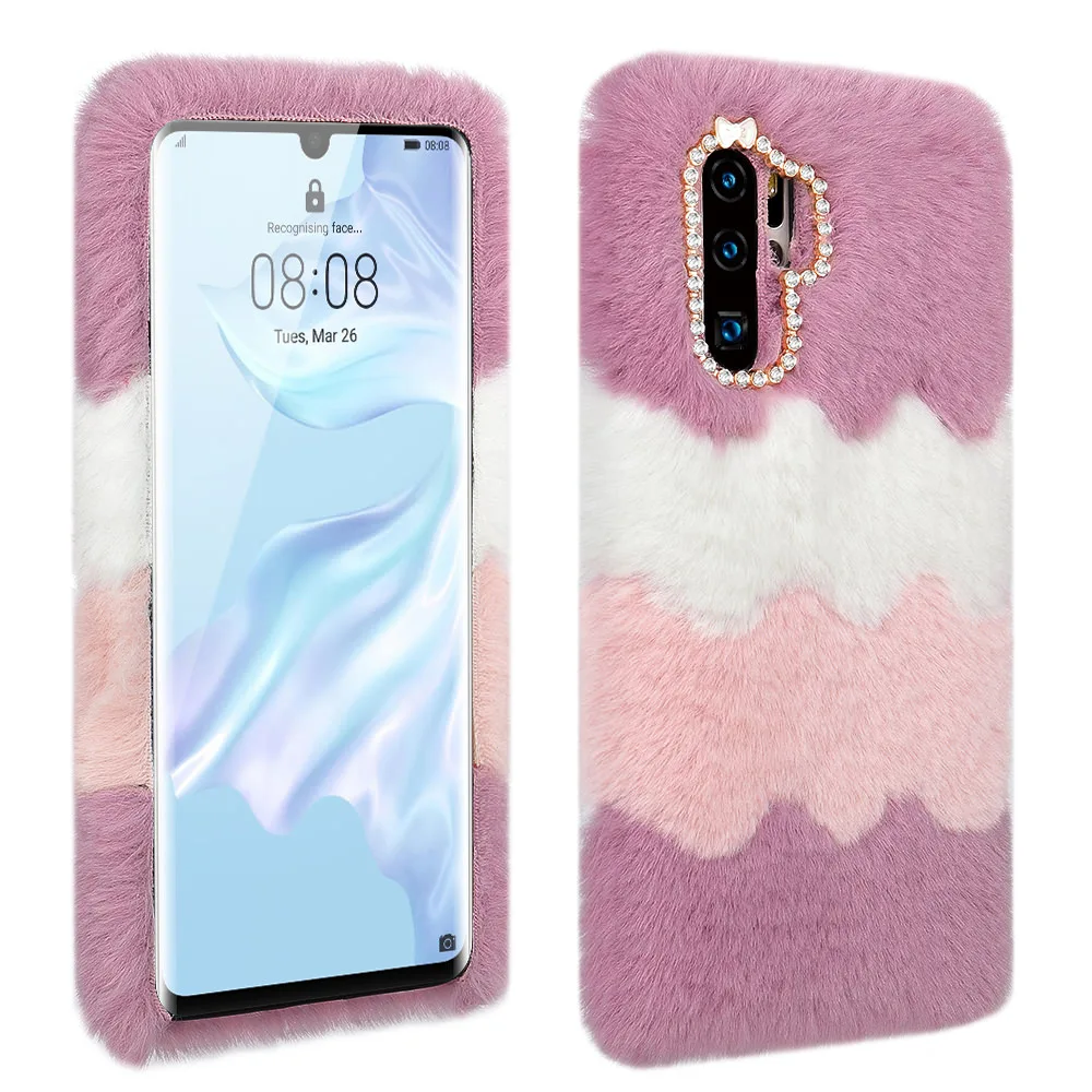 LAPOPNUT чехол для телефона для samsung Galaxy J6 J4 Plus A8 A7 A70 A50 A40 A20e A20 A10e A30 A10 со стразами с роскошным мехом; силиконовый чехол - Цвет: rose red
