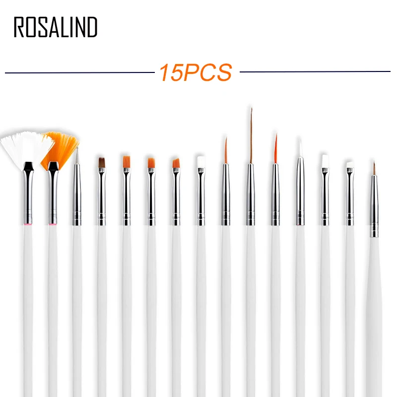 Набор кистей для ногтей ROSALIND 15 шт./компл. кисть рисования гелевые щетки полировки