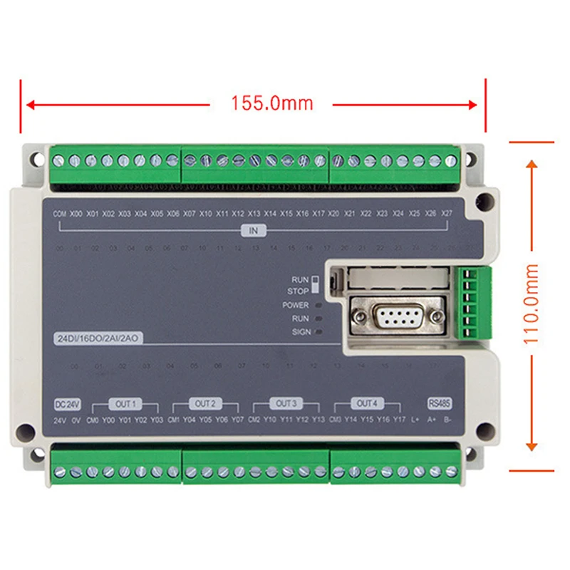 

FX3U-40MT 6-Axis Synchronous 180K Pulse Output PLC Industrial Control Board