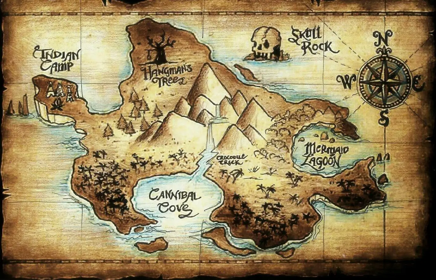 

Peter Pan Netherland Map Art Film Print Silk Poster Home Wall Decor 24x36inch