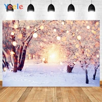 yeele winter snow tree branch light spot snowflake background photophone photography photo studio for decoration customized size