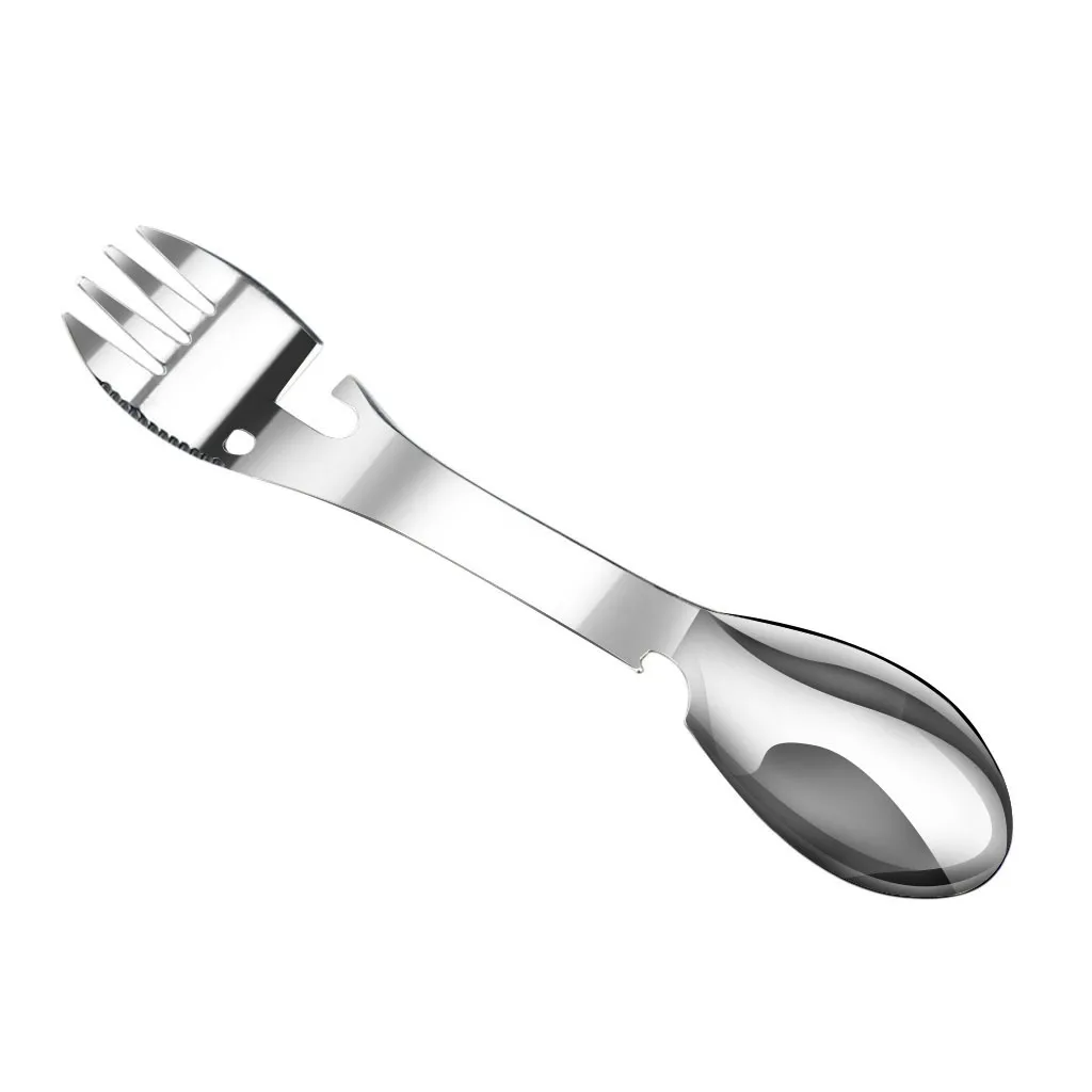 Многофункциональная походная серебряная ложка для пикника посуда вилка из