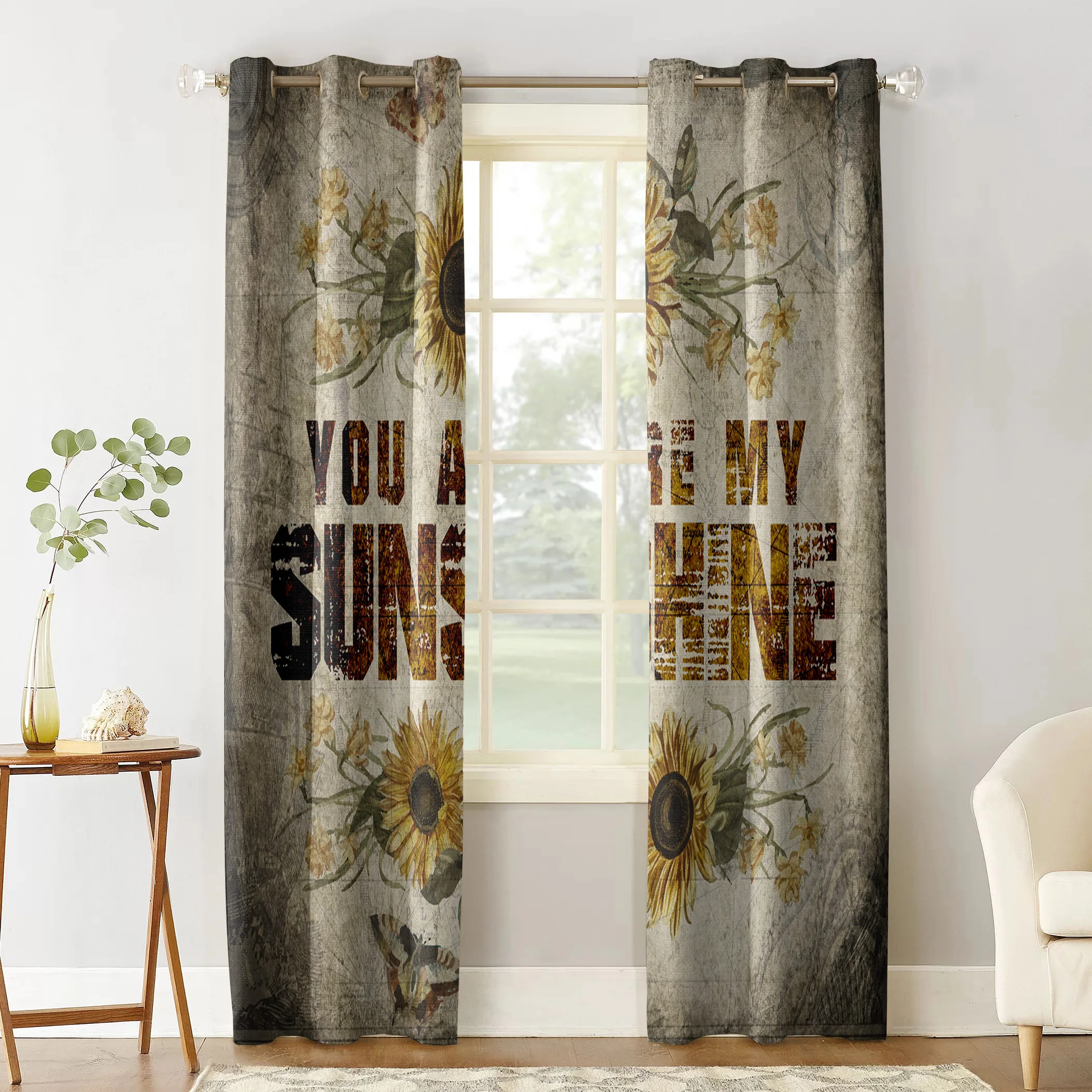 Винтажные шторы с подсолнухами на окна занавески для гостиной кухни комнатные