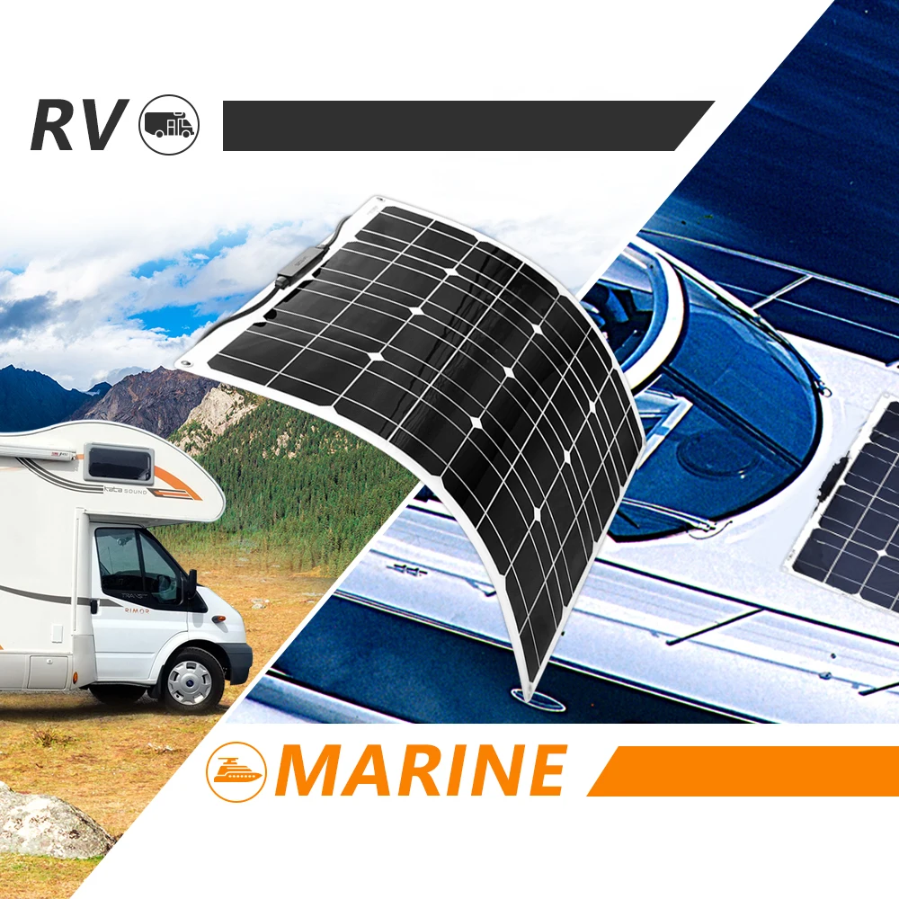110V 220V Гибкая солнечная панель 50W с 1000W инвертором 12v 20A контроллер комплект система