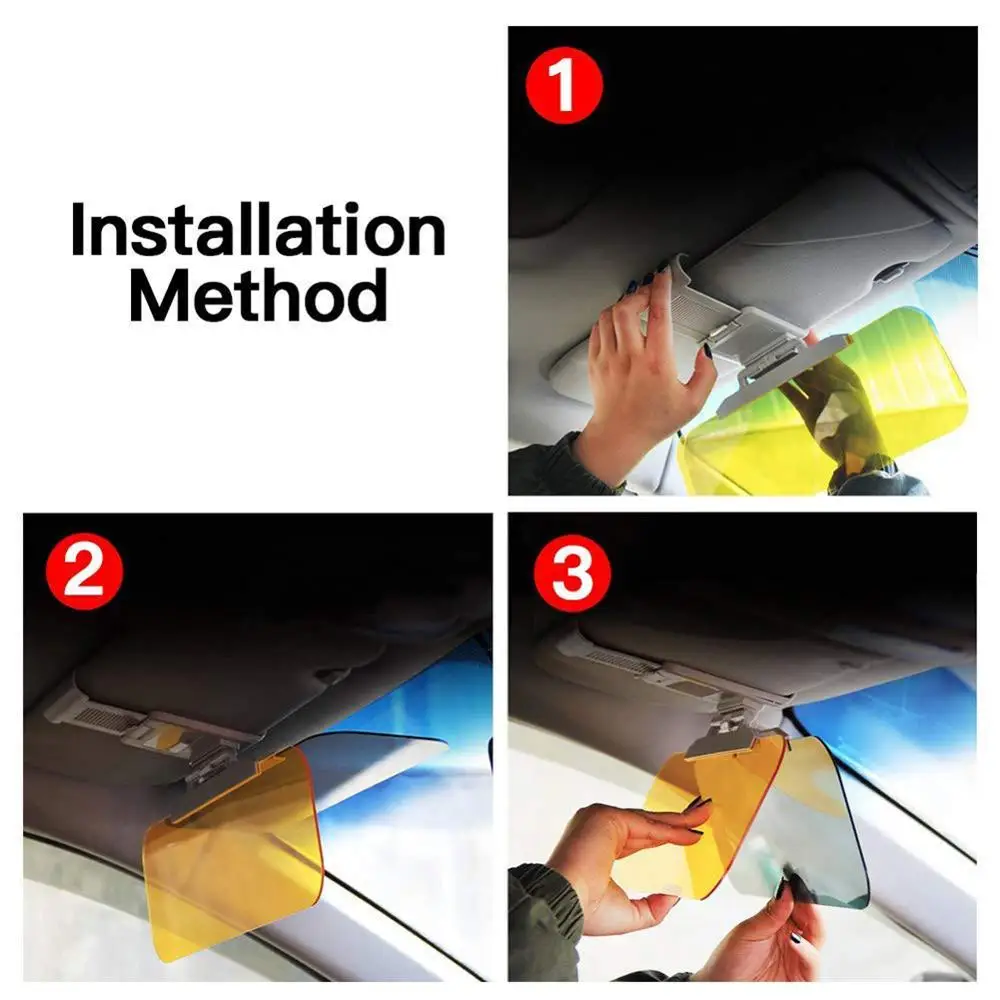 

360 degress Car Sun visor Day Night Snow HD Anti Sunlight Dazzling Goggles Driving Mirror UV Fold Flip Down Clear View Visor