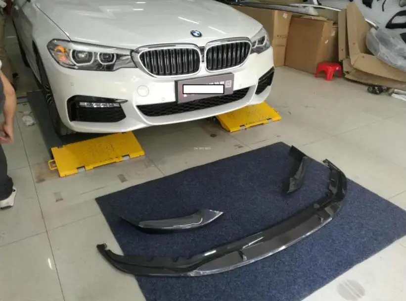 

Carbon Fiber 3Pcs/1set Car Bumper Front Lip Protector Cover Fits For BMW 5 Series G30 G38 525 530 540 2017 2018 2019