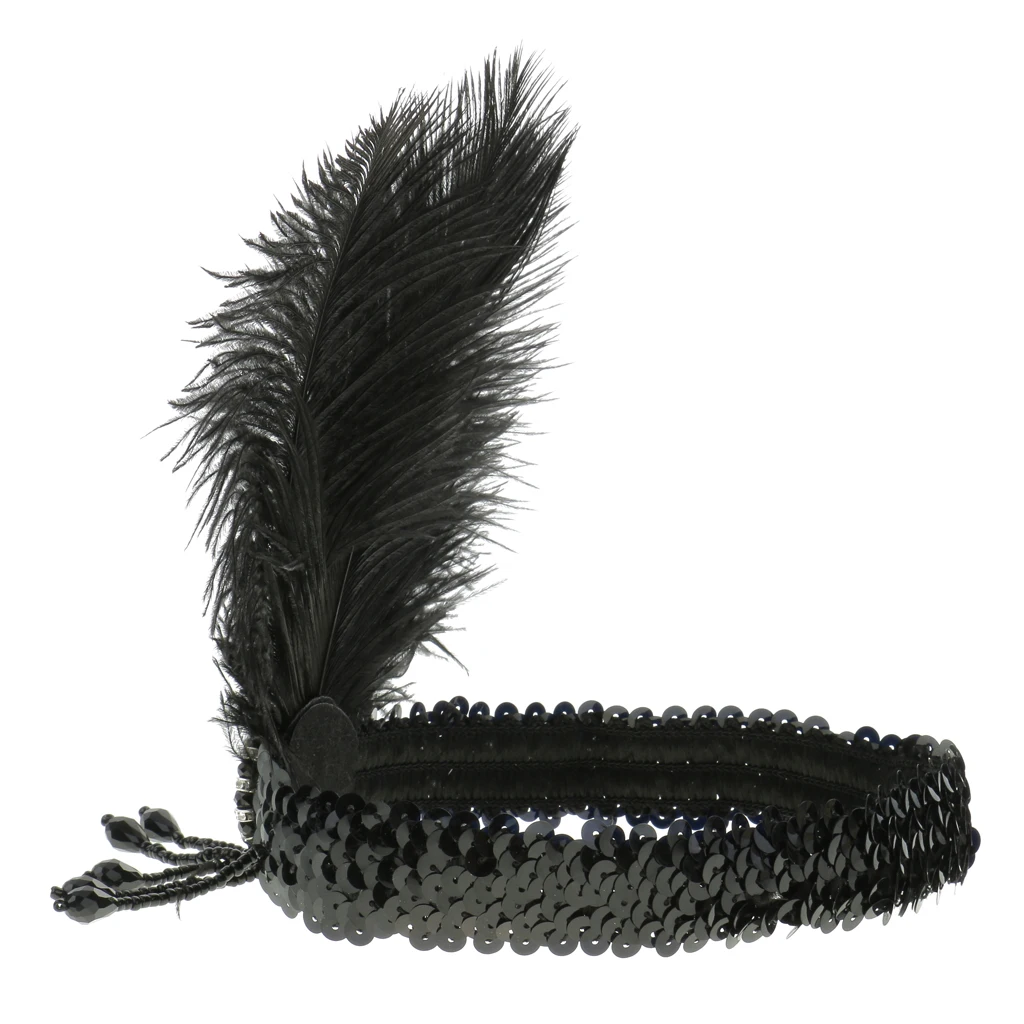 

Wedding Ascot Race 20s Feather Crystal Headband Forehead Decoration