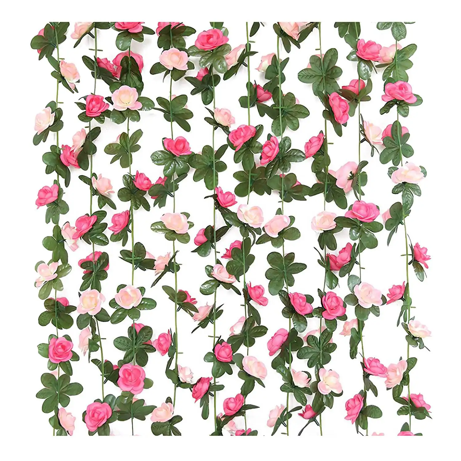 

10 Pack Artificial Rose Vine Hanging Flower Garland Fake Roses Flowers Plants Home Hotel Wedding Party Garden Decor