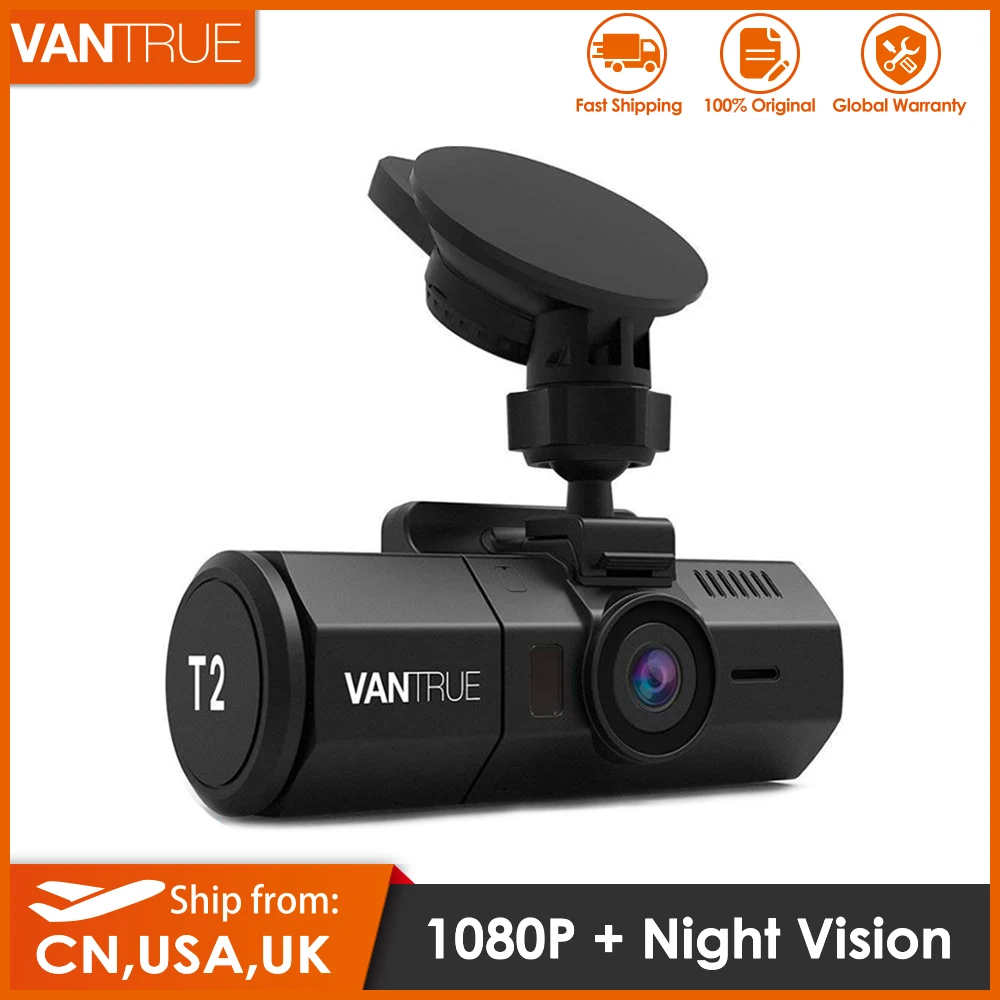 Vantrue T2 Dash Cam гибкий кабель HDR 1080P супер конденсатор с алюминиевой крышкой
