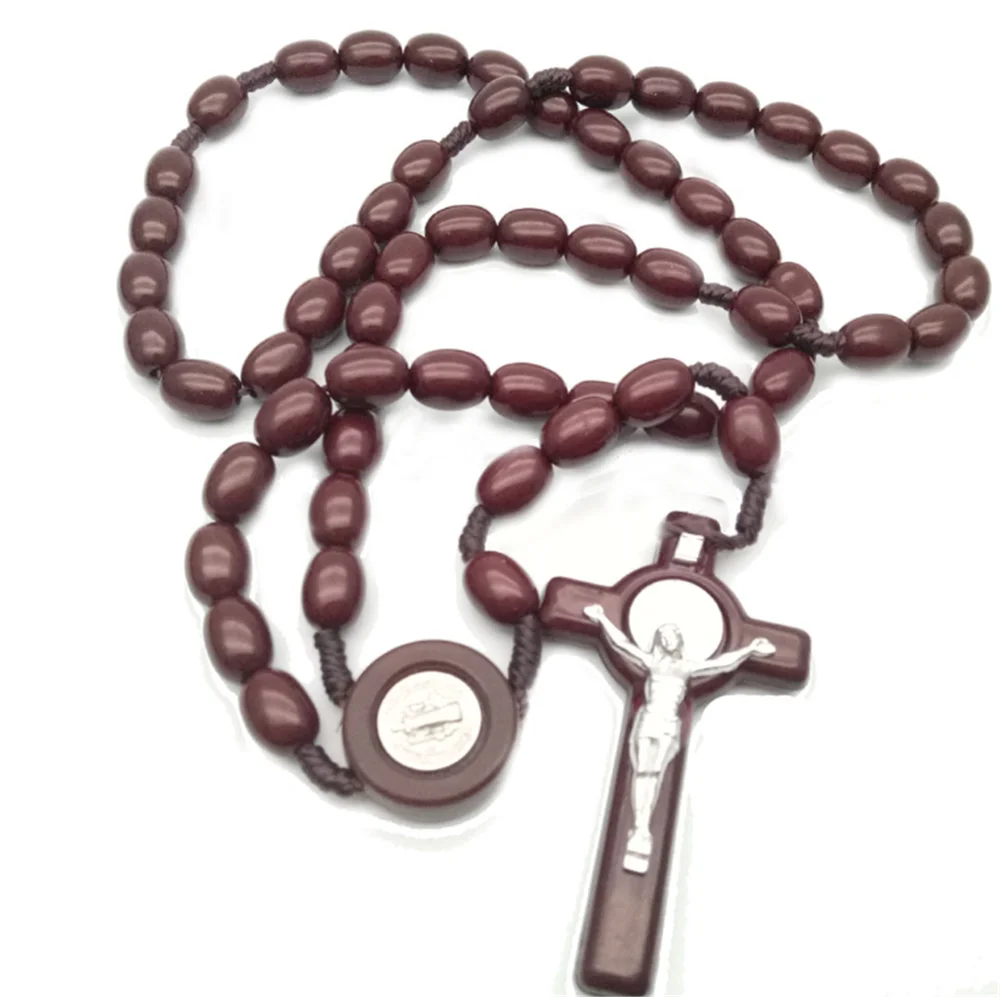

Fashion Christian Catholic Cross Virgin Holy Christ Pendant Necklace For Men Women Rosary Necklace Prayer Beaded Jewelry