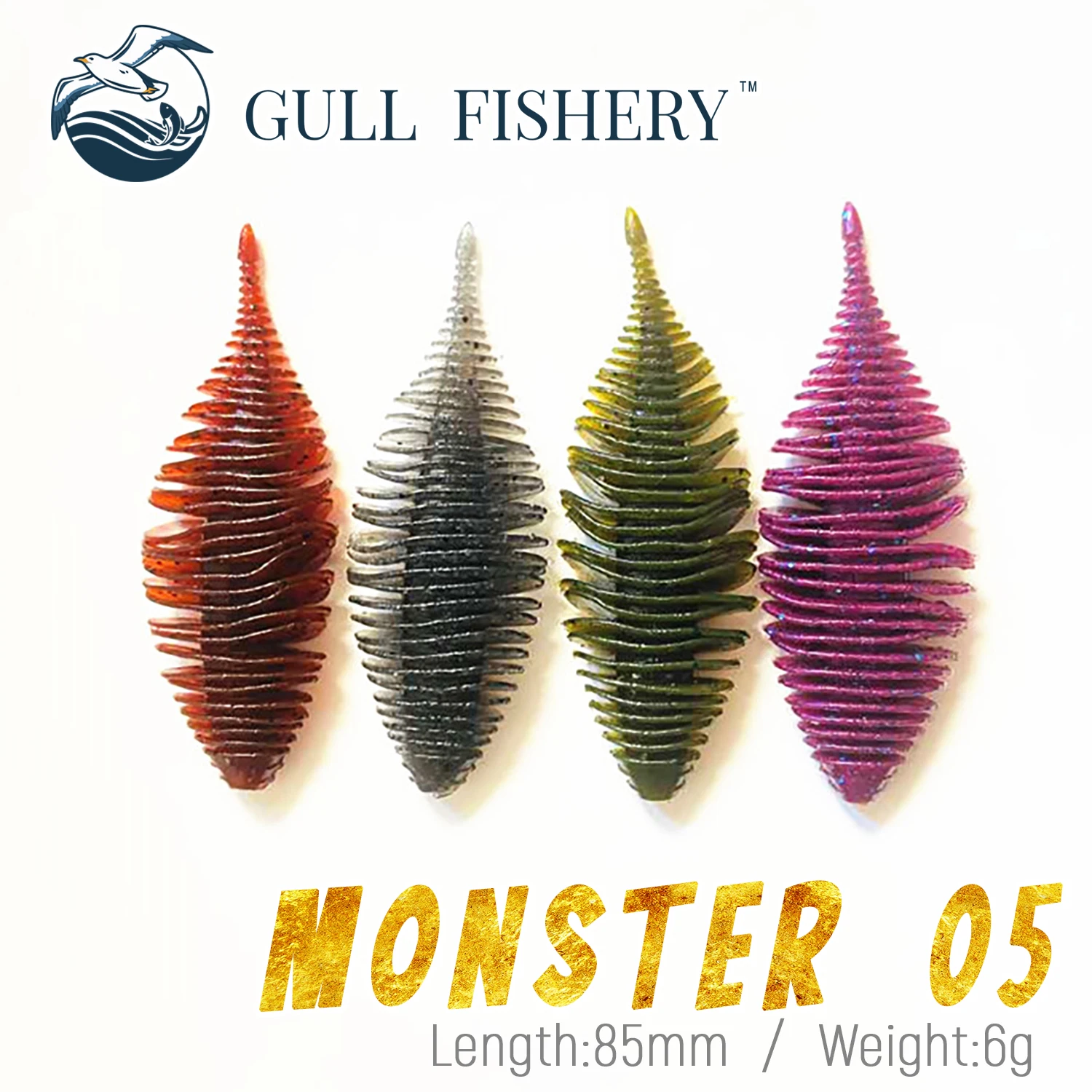 Кожа с необработанным рыбных сильфоны Джилл (85 мм приманки для рыбалки мягкие Шад