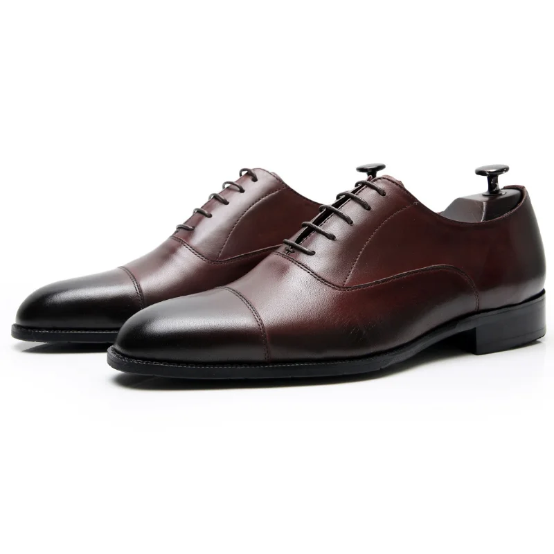 

Business Dress Shoes Men's Spring and Autumn Soft Bottom Leather Pointed Toe Men's Shoes British Wedding Groom Oxford Shoes New