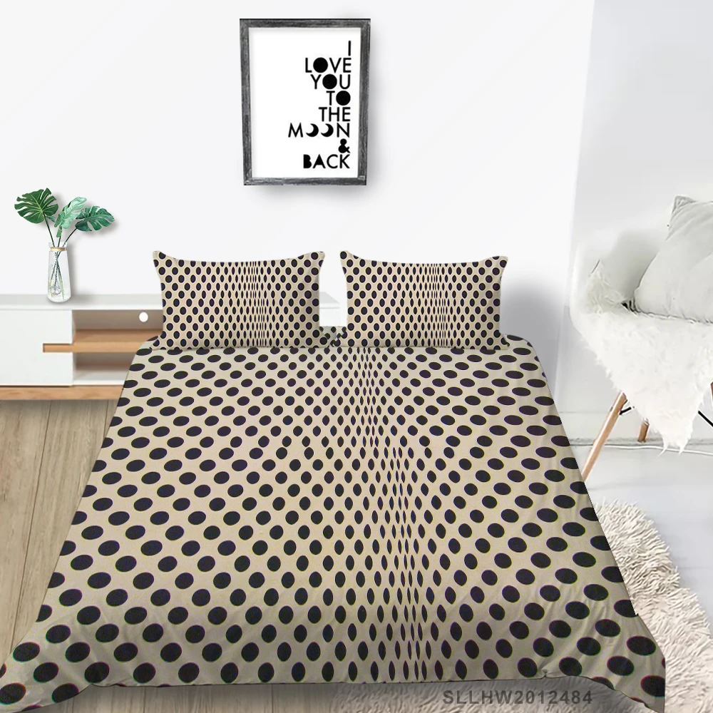 

Small Dots Bedding Set Queen Creative Artistic Duvet Cover 3D Print King Twin Full Single Double Geometric Bed Set Soft