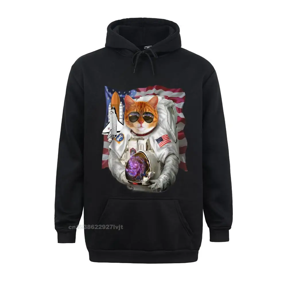 Hoodie Cat As Pilot Astronaut Space Shuttle Commander Normal Streetwear For Men Cotton Tops Hoodie Summer Fitted