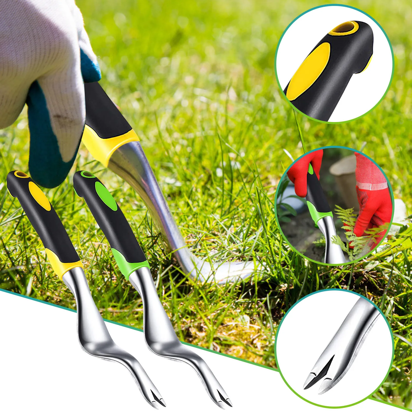 

Stainless Manual Hand Weeder Tool With Ergonomic Handle For Garden Lawn Yard Weeding Tool Set Ensemble d'outils de désherbage