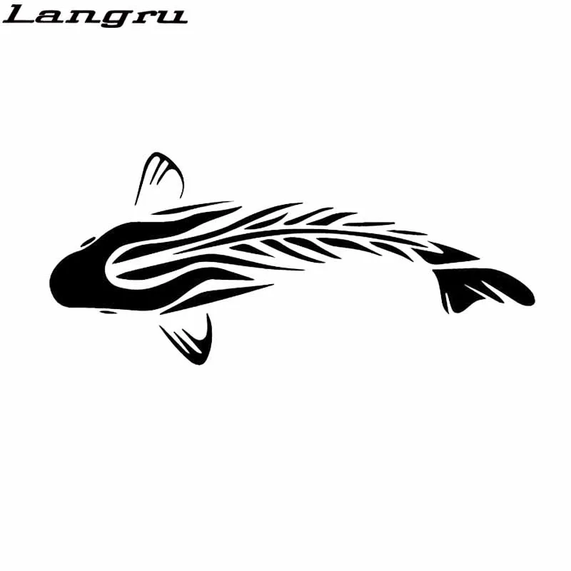 Langru 16 8 см * 7 4 Высококачественная виниловая наклейка на карпа для рыбалки