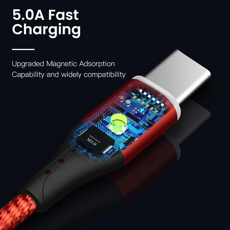 5А 1 м type C микро USB кабель передачи данных Магнитный кабель для зарядки для Iphone 11pro samsung Xiaomi redmi huawei зарядное устройство Шнур для мобильного телефона