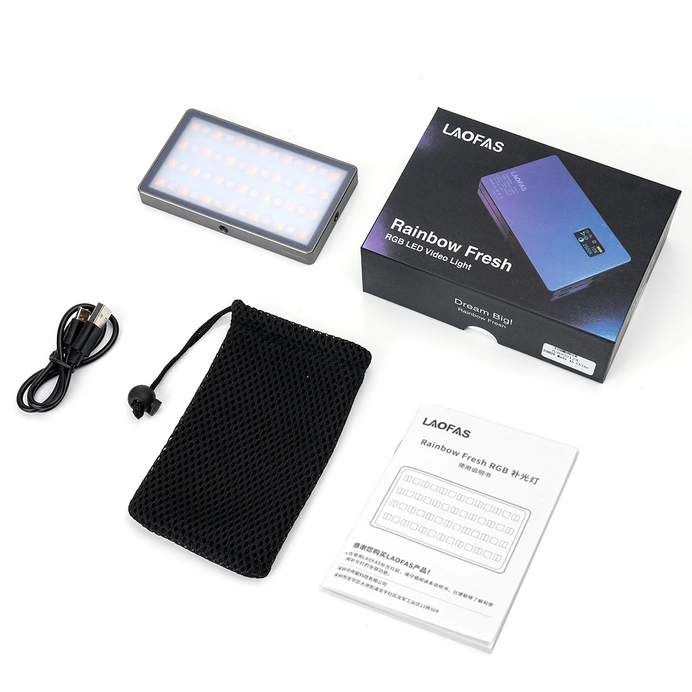 LAOFAS Радужный свежий RGB светодиодный светильник для камеры полный цвет выходной
