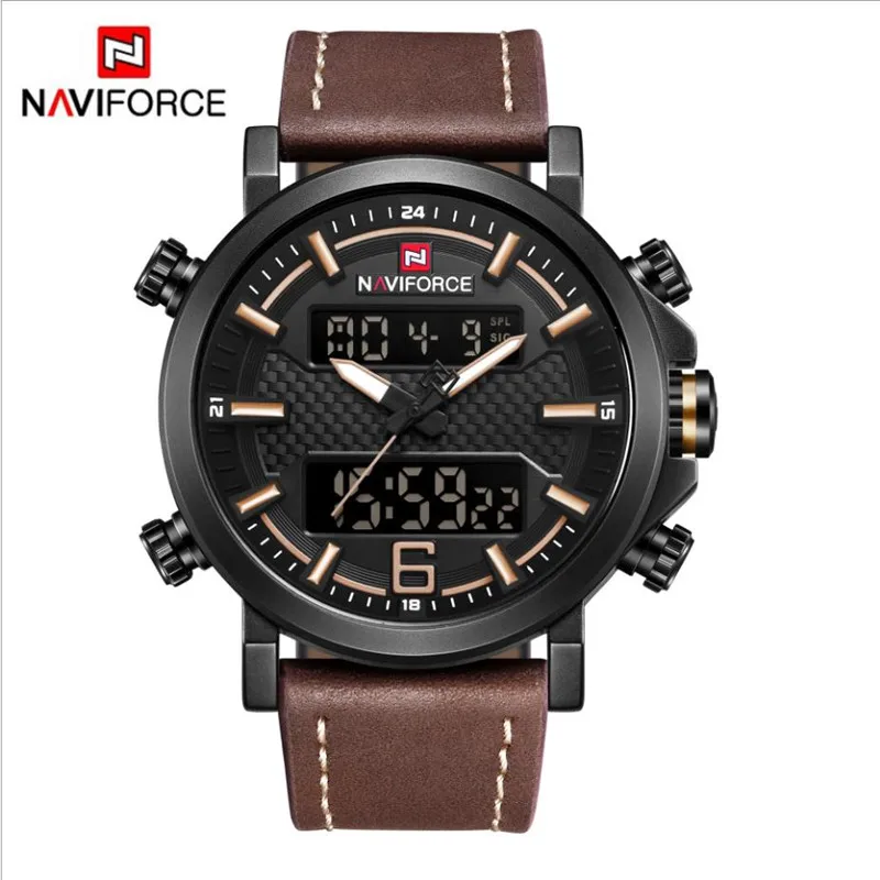 05 NAVIFORCE Lingxiang 9135 часы мужские роскошные Стальные кварцевые часы мужские деловые часы с хронографом спортивные наручные часы 30 м водонепроницаемые - Цвет: 05
