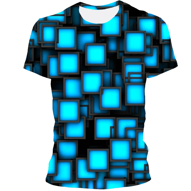 

Summer New T-Shirt 3D Abstract Printing Men's And Women's Fashion Casual Round Neck Short-Sleeved T-Shirt Top
