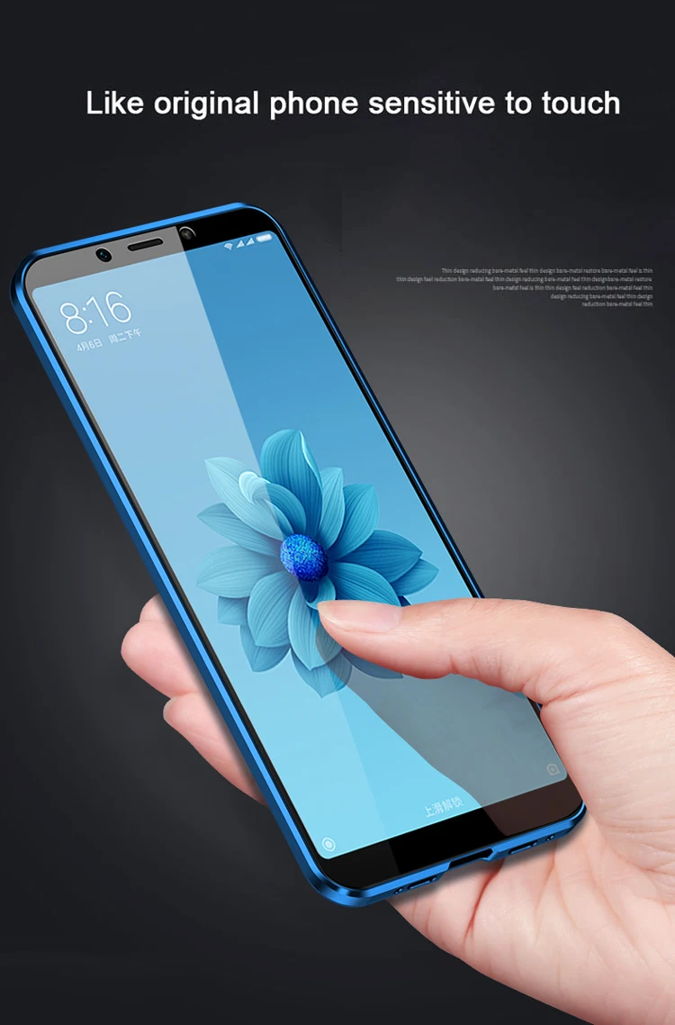 Встроенный Магнитный чехол стеклянный адсорбционный для Xiaomi Redmi Note 7 Pro передняя и