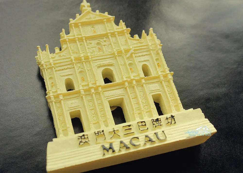 Макао Руины Святого Павла туристический сувенир для путешествий 3D Смола магнит на холодильник идея для подарка