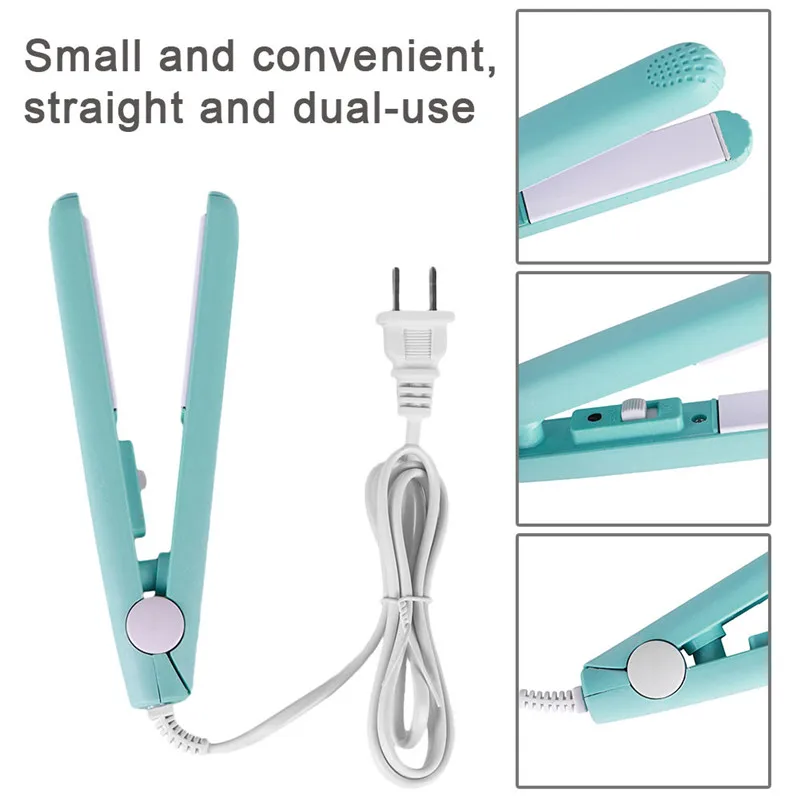 

5 Colors New Mini Ceramic Electronic Hair Straightener Portable Mini Hair Flat Iron Wet Irons Hair Crimper Styling Tools